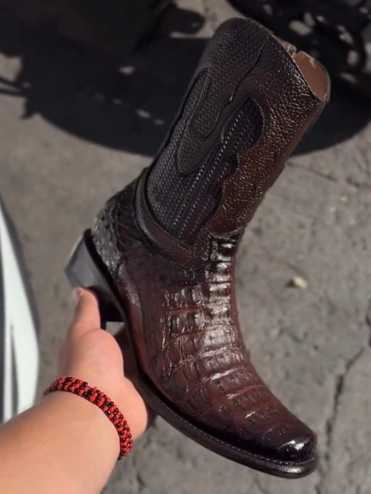 Men's Brown Caiman Alligator Leather Western Boots