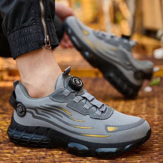 Men's Safety Shoes with Anti-Slip Nubs, Impact Resistance, and Puncture Protection