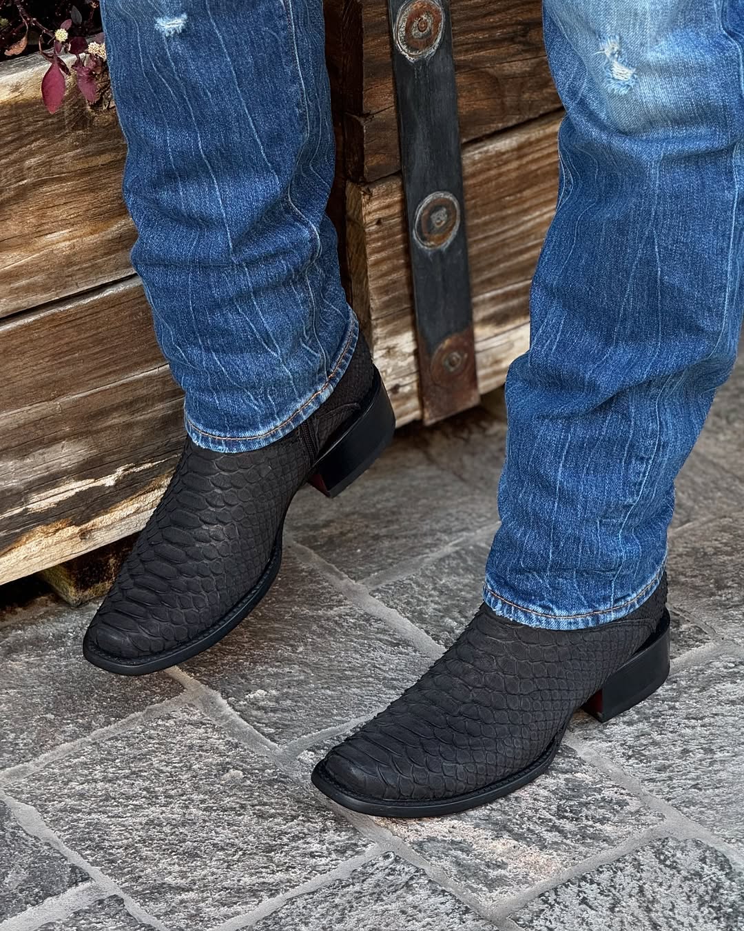 Men's Python Leather Cowboy Boots