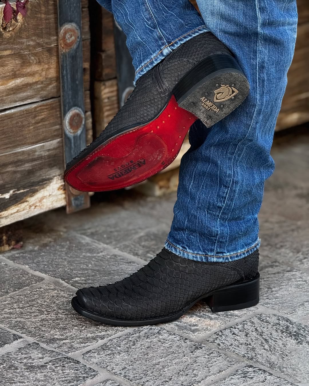 Men's Python Leather Cowboy Boots