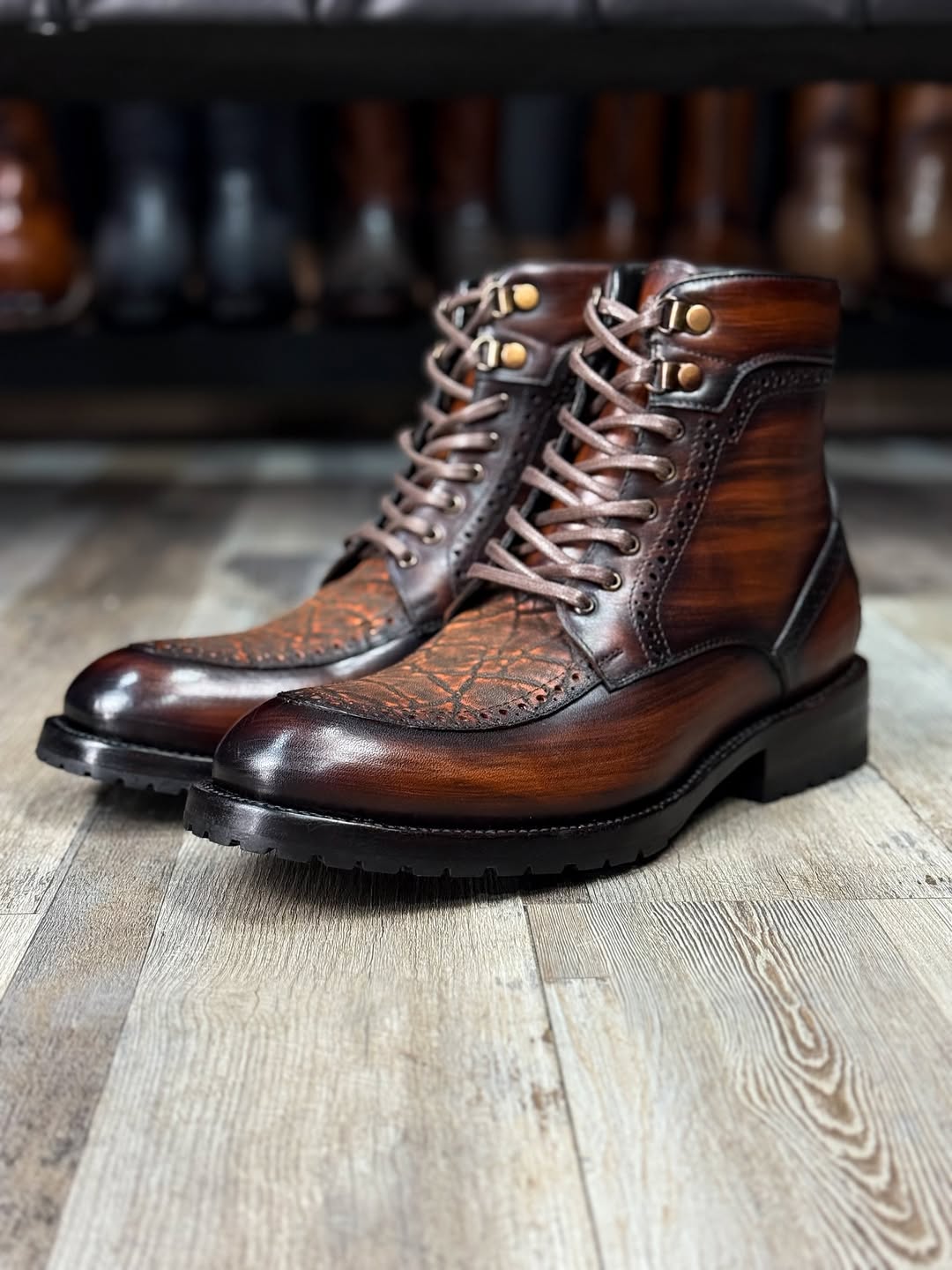 Men's Leather Lace-up Ankle Boots