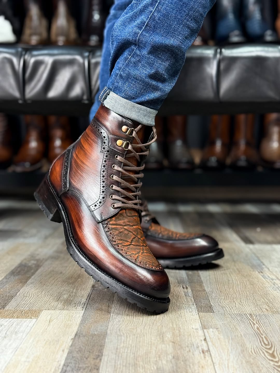 Men's Leather Lace-up Ankle Boots