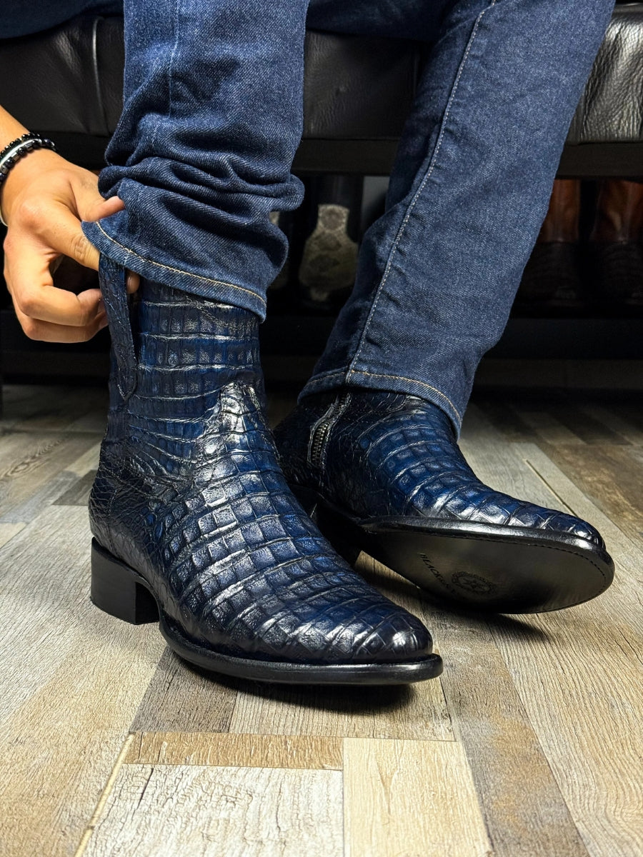 Men's Crocodile Pointed Toe Cowboy Boots