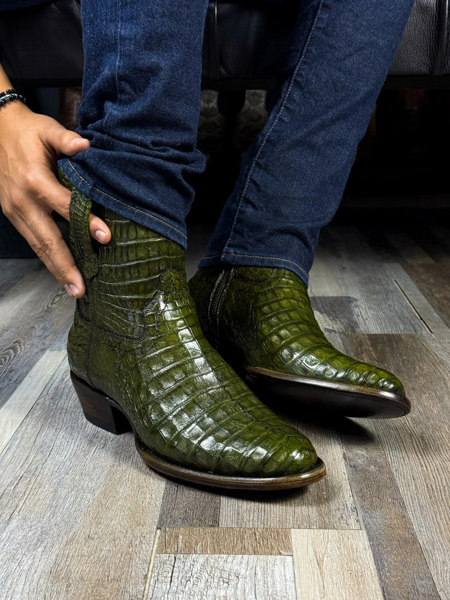 Men's Crocodile Pointed Toe Cowboy Boots