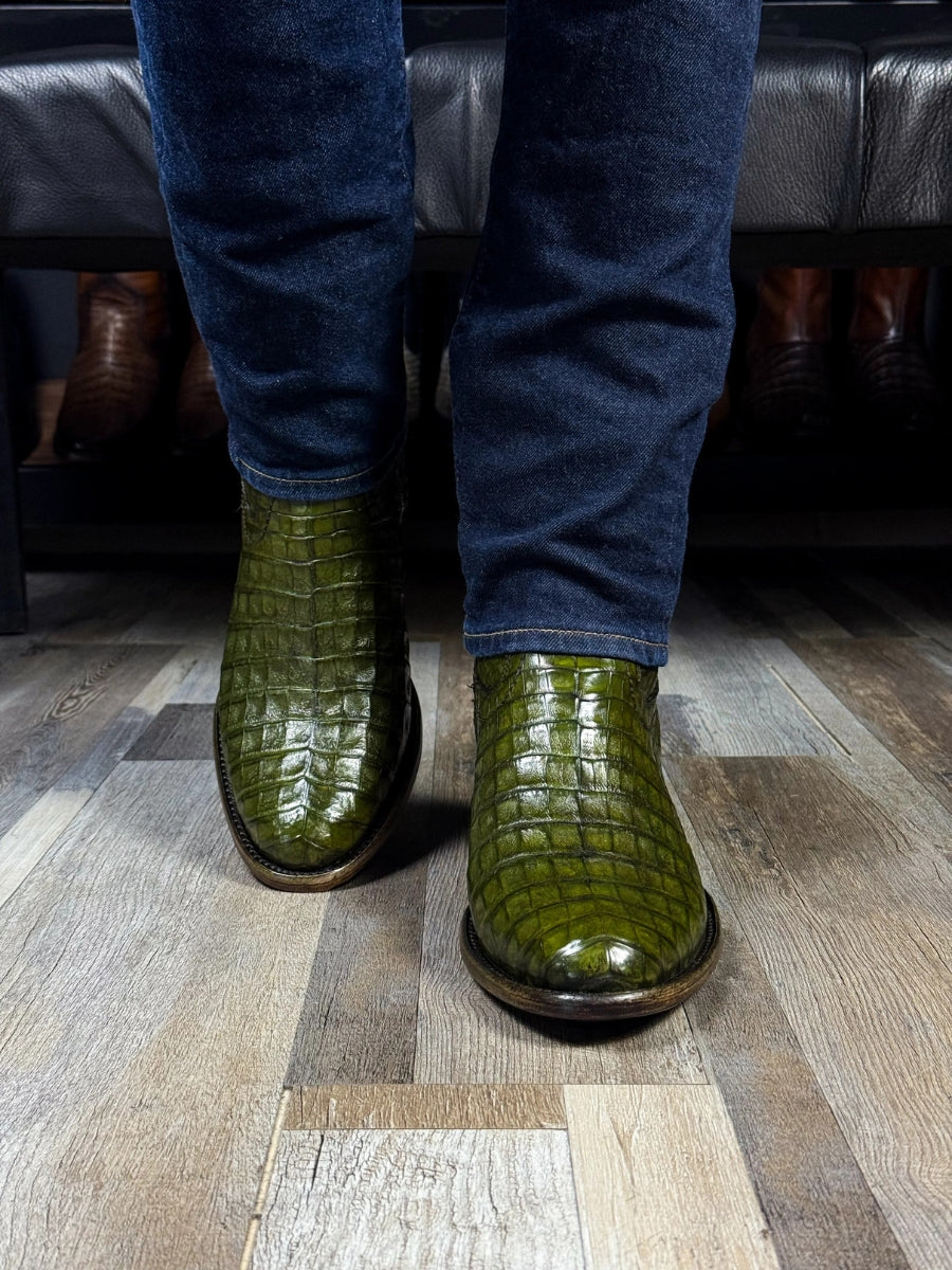 Men's Crocodile Pointed Toe Cowboy Boots