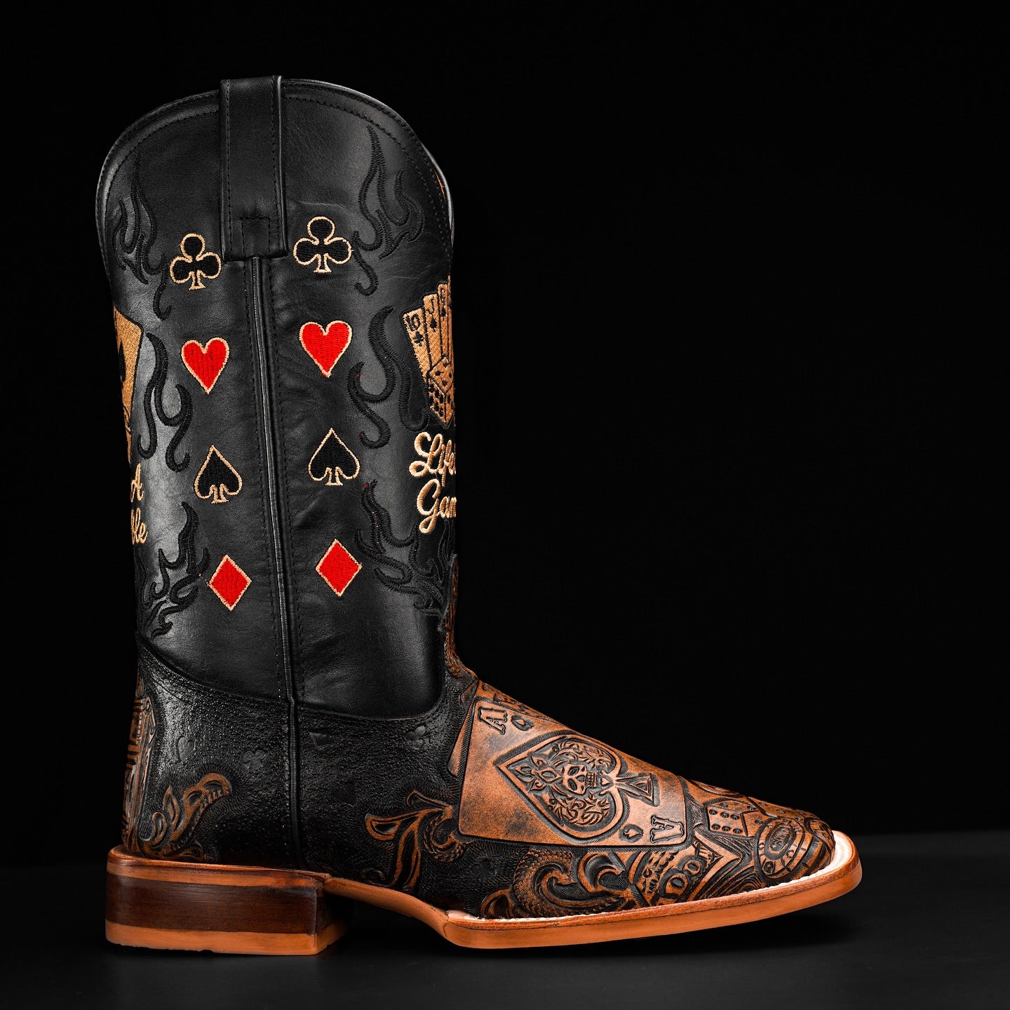 Handmade 3D Embroidered Western Cowboy Boots