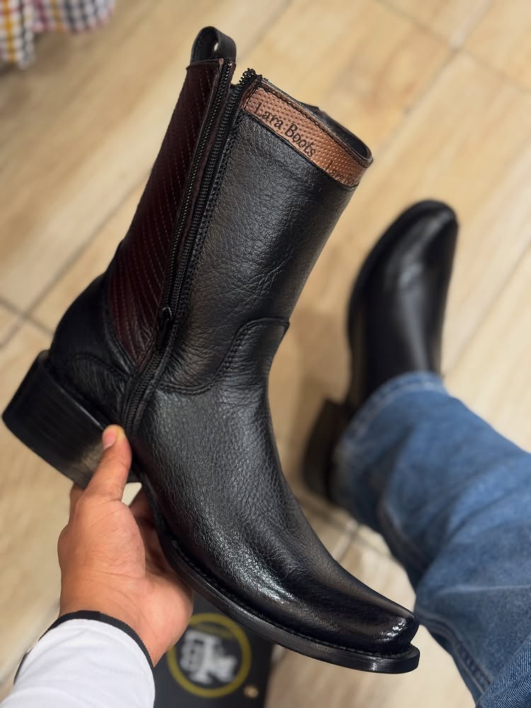 Black Shiny Western Cowboy Boots