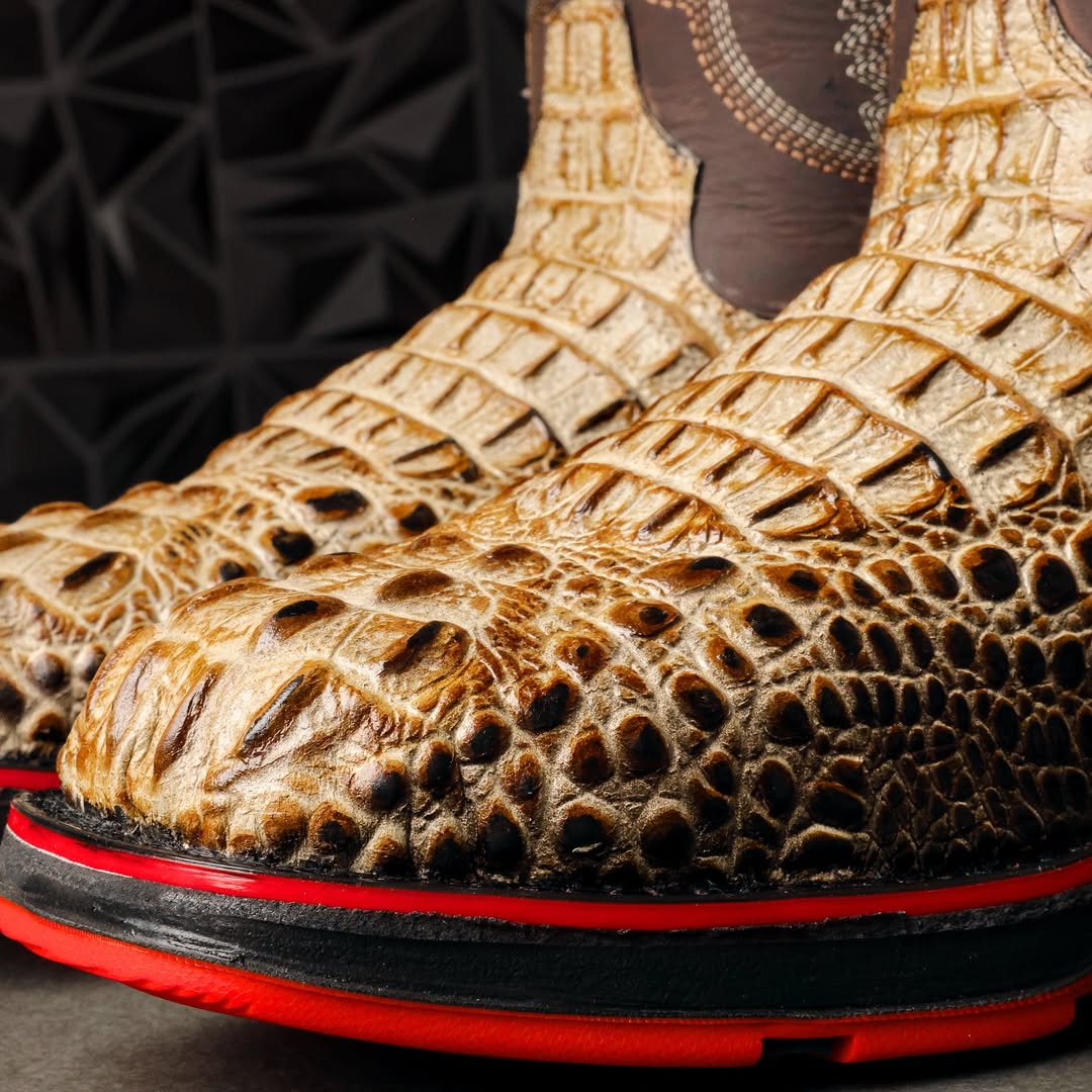 Desert Two-Tone Caiman Neck Boots