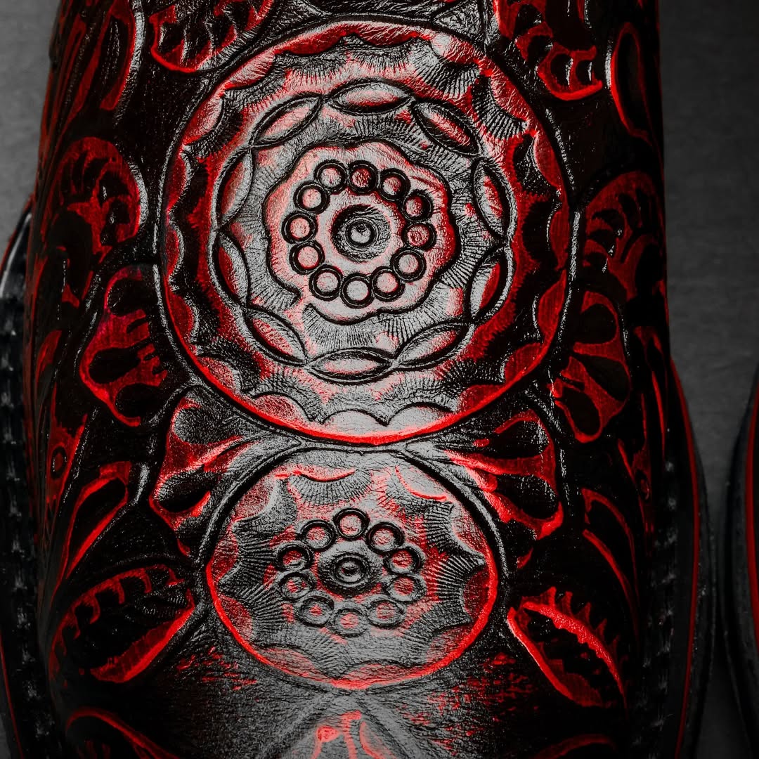 NEW Black Cherry Hand-Tooled Boots