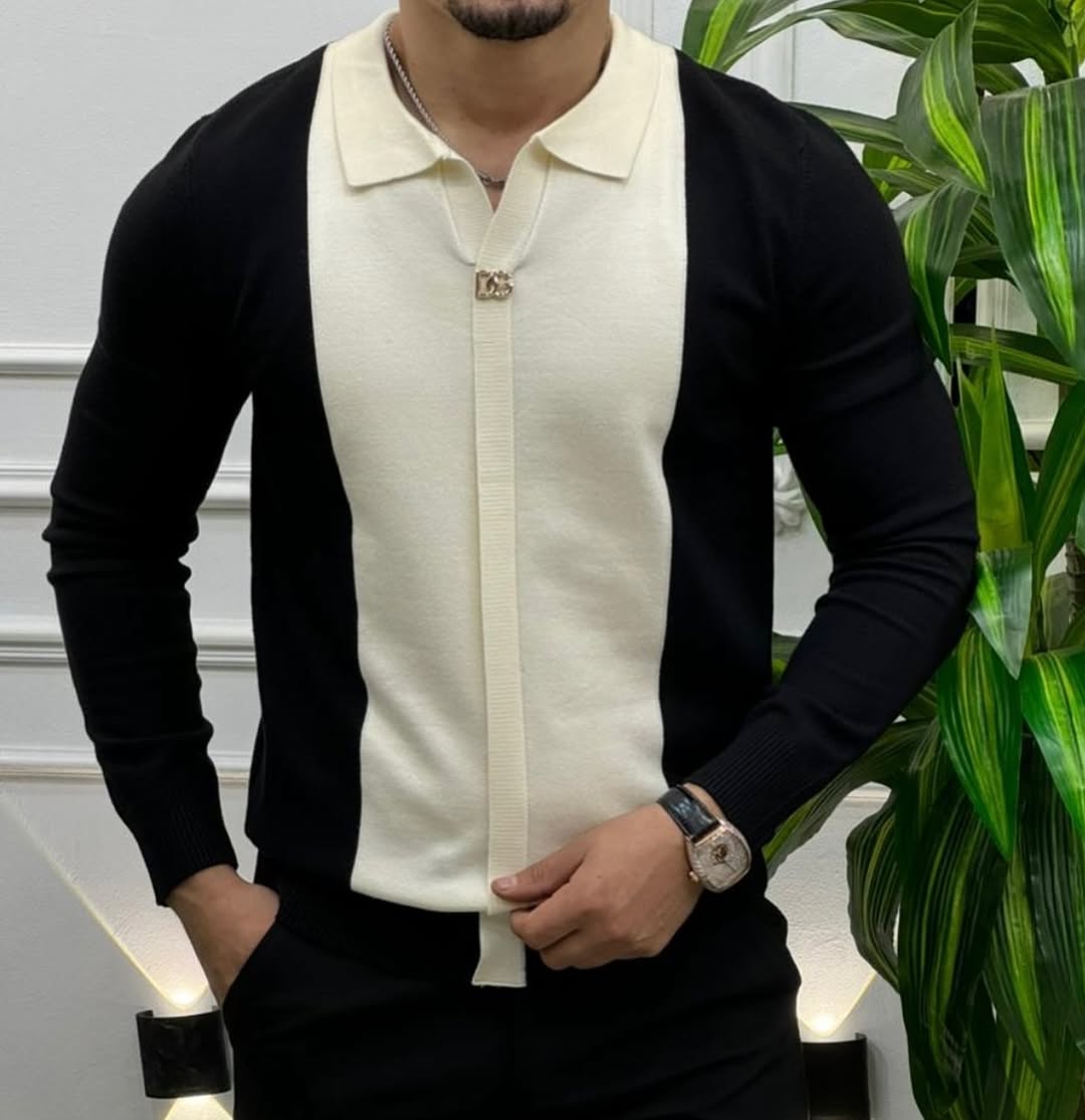 Men's Lapel Pullover Knitted Top