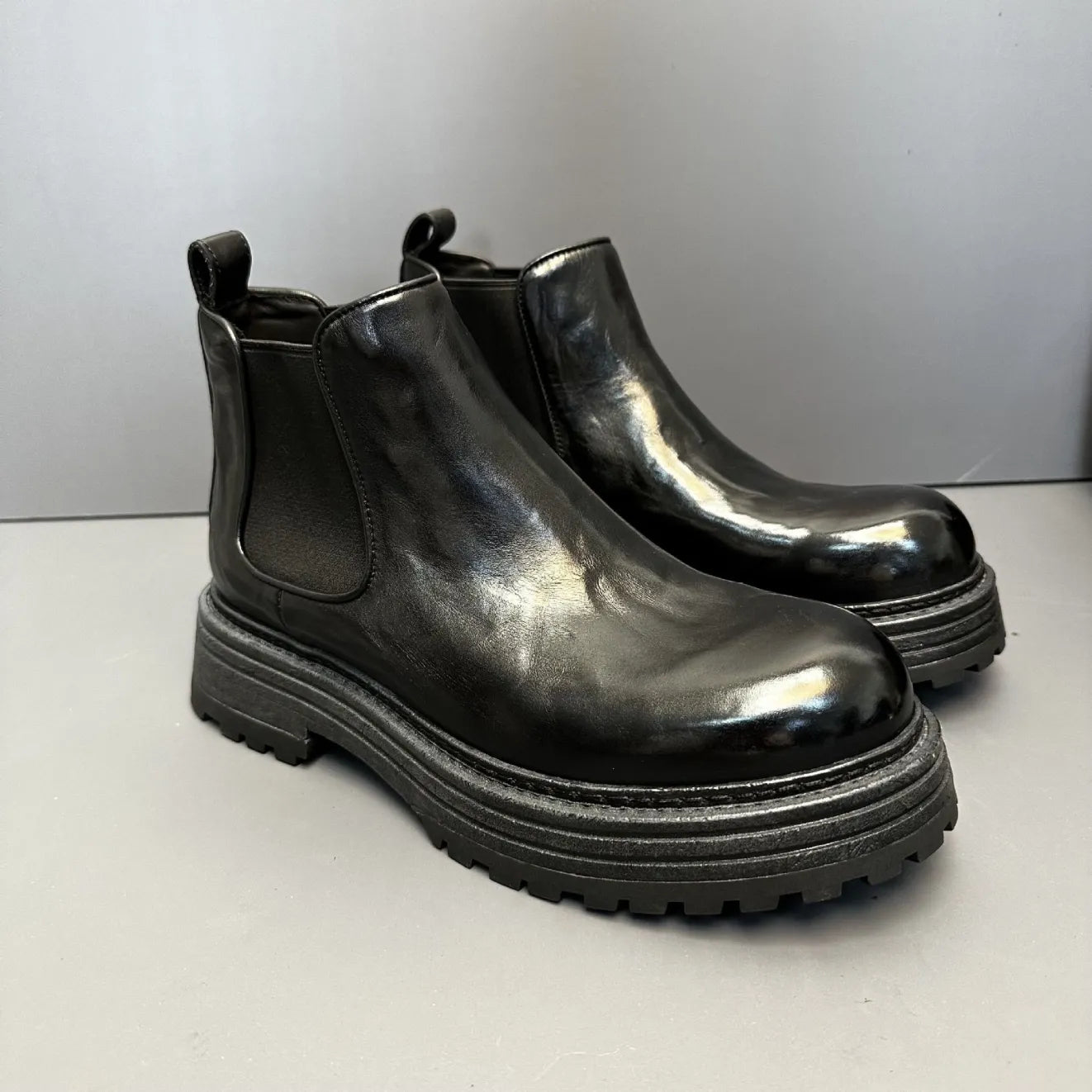 Men's Genuine Leather Retro Horse Leather High-top Martin Boots