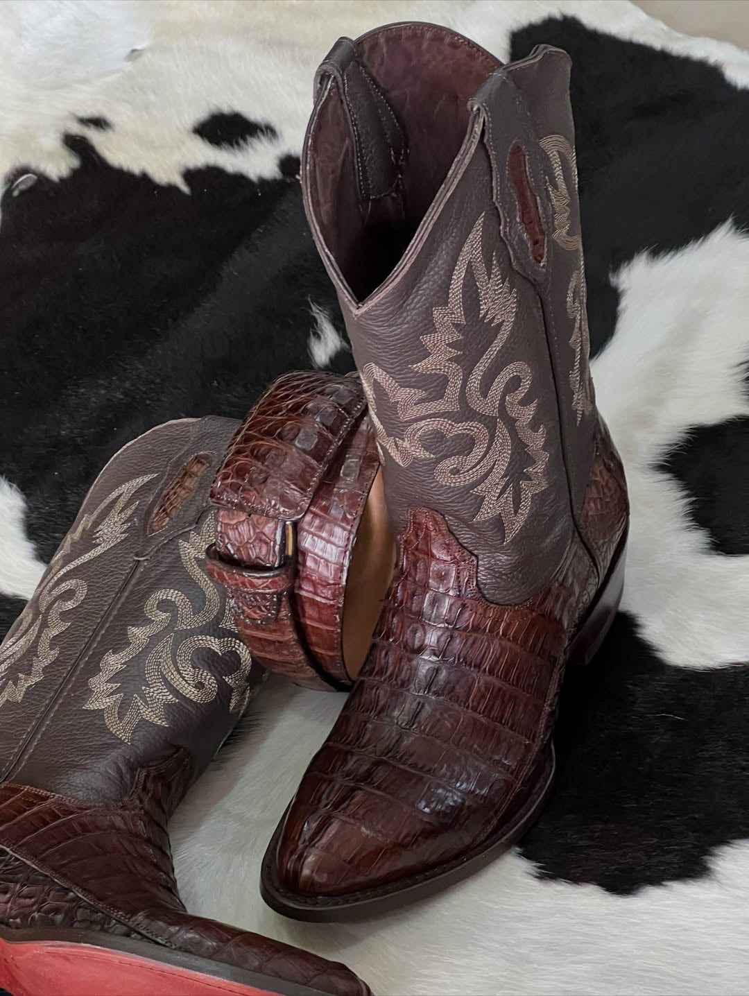 Men's Crocodile Embroidered Cowboy Boots