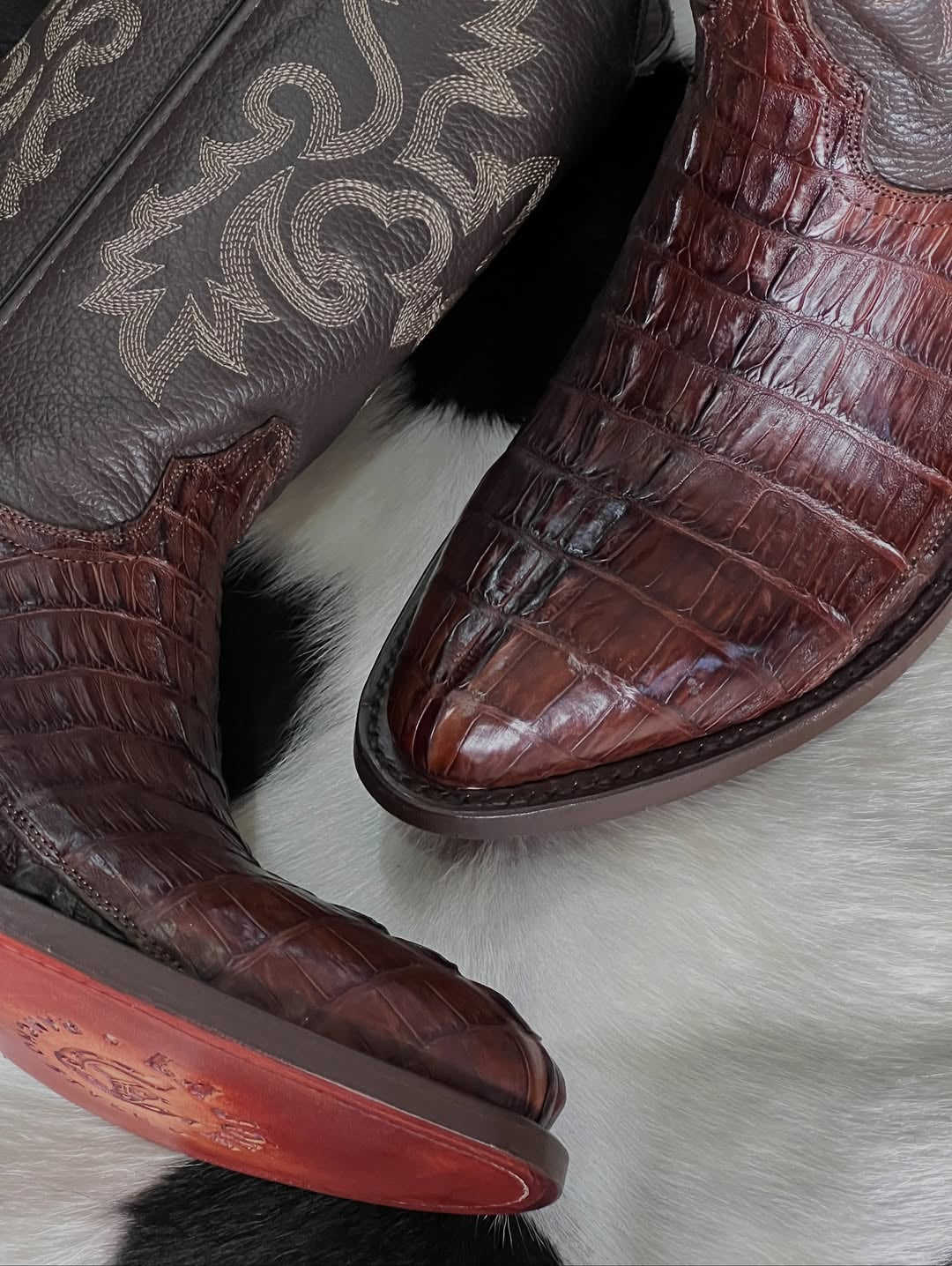 Men's Crocodile Embroidered Cowboy Boots