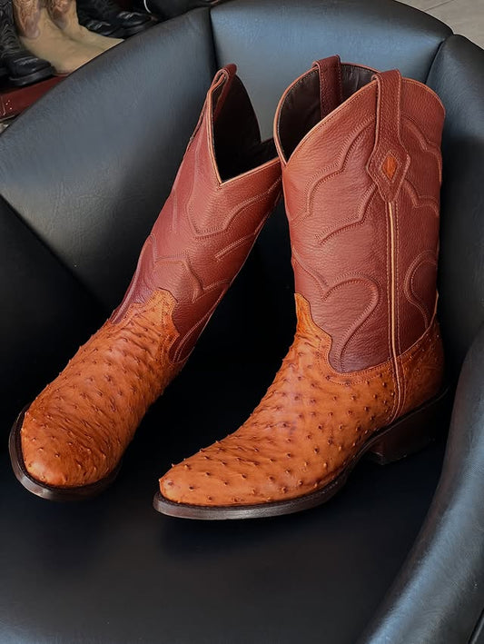 Men's Oval Toe Western Cowboy Boots