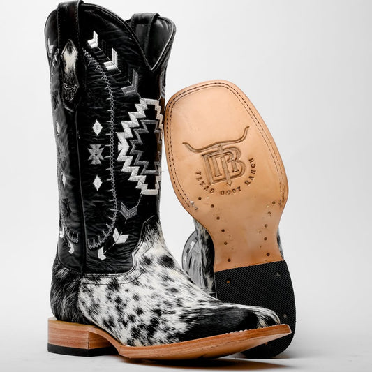 Men's Square Toe Genuine Cowhide Boots