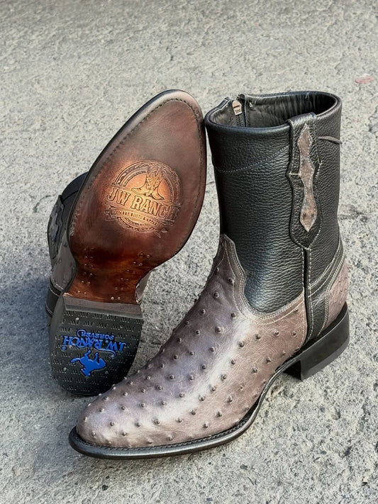 Men's Gray Alligator Leather Boots