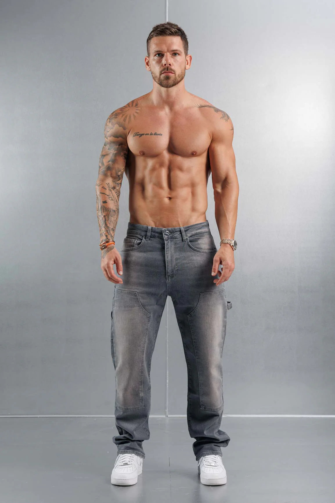 Men's Relaxed Fit Cargo Denim Jeans