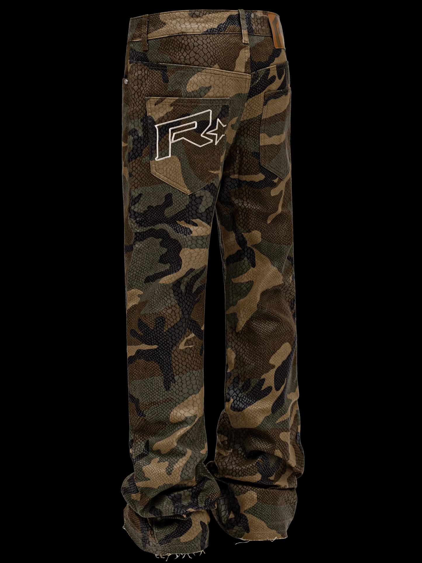 Vintage Streetwear Camo Snake Pattern Baggy Denim Pants