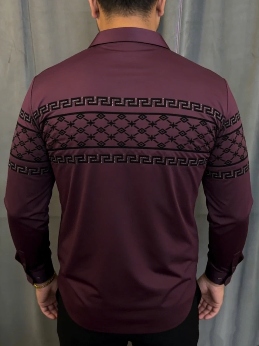 Men's Greek Key Initial Dress Shirt