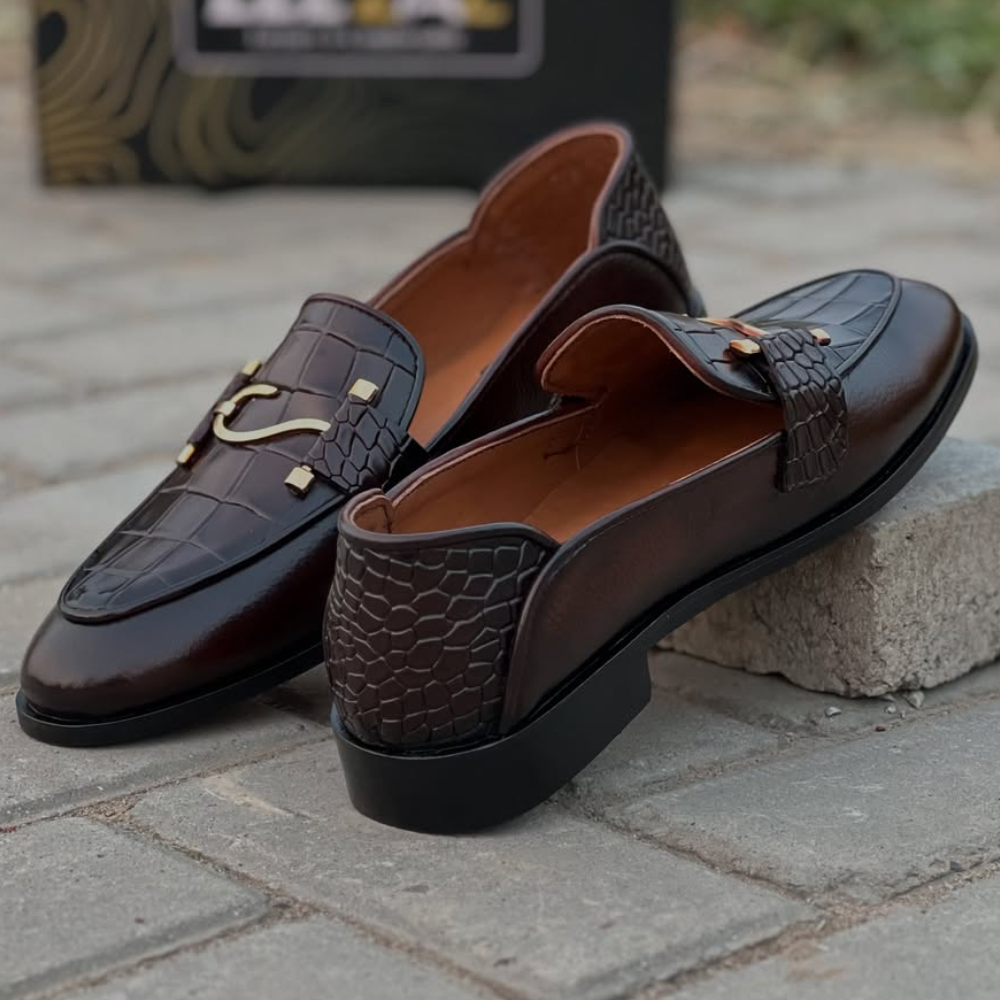 Handmade Brown Leather Loafers