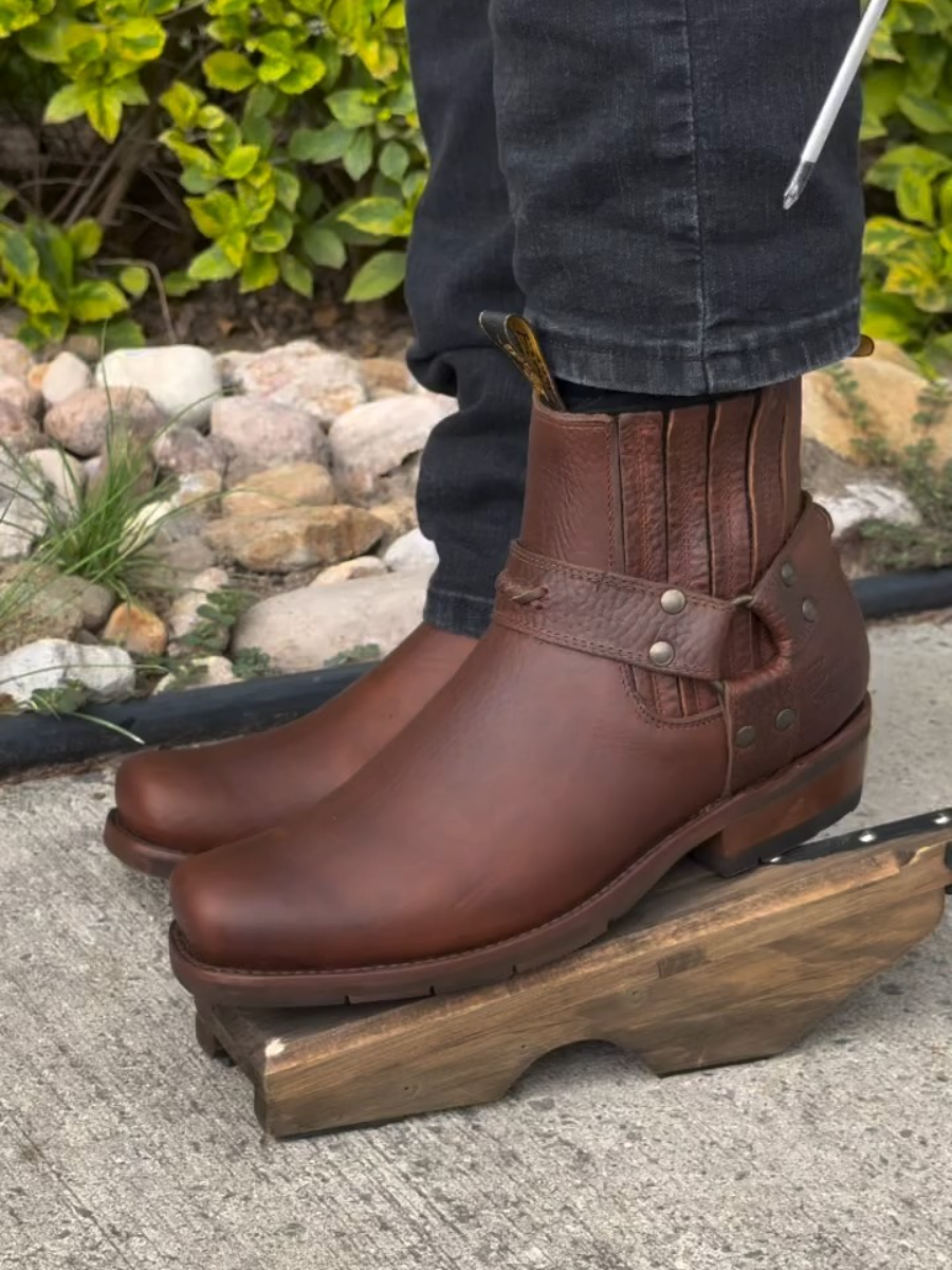 Men's Brown Leather Anti-Scratch Ankle Boots