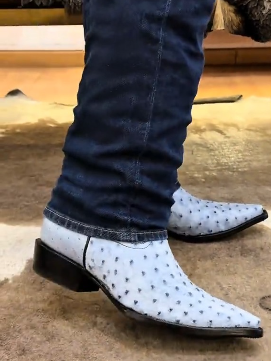 Men's Ostrich J Toe Cowboy Boots