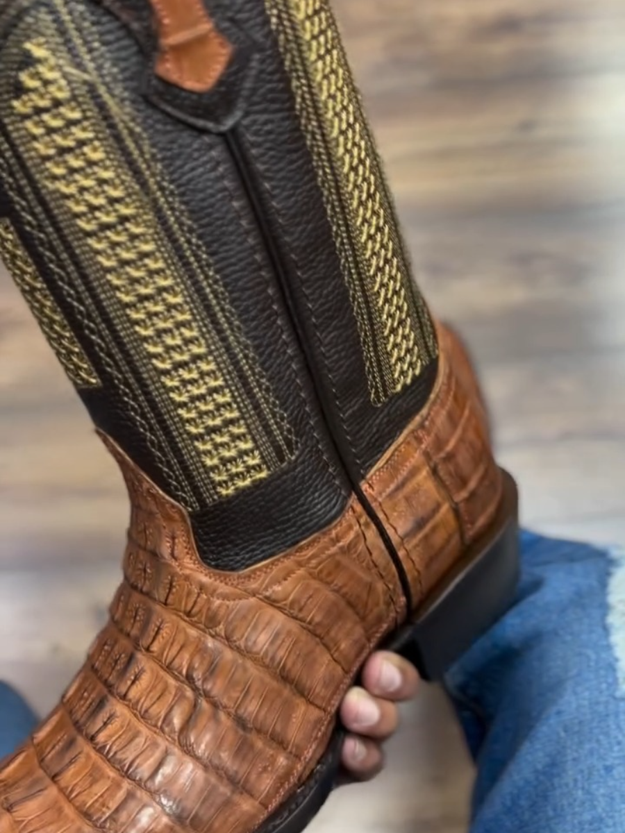 Men's Oval Crocodile Tail Cowboy Boots