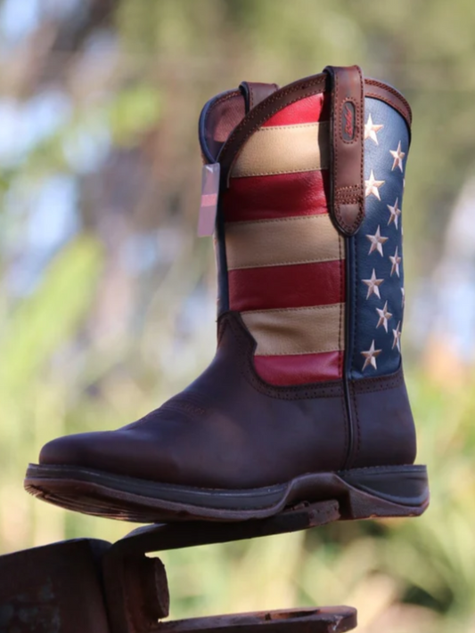 Square Toe Flag Western Cowboy Boots