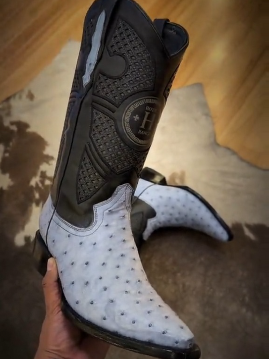 Men's Ostrich J Toe Cowboy Boots