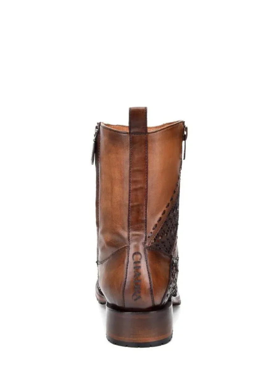 Men's Soft Leather Mid-Calf Exotic Boots