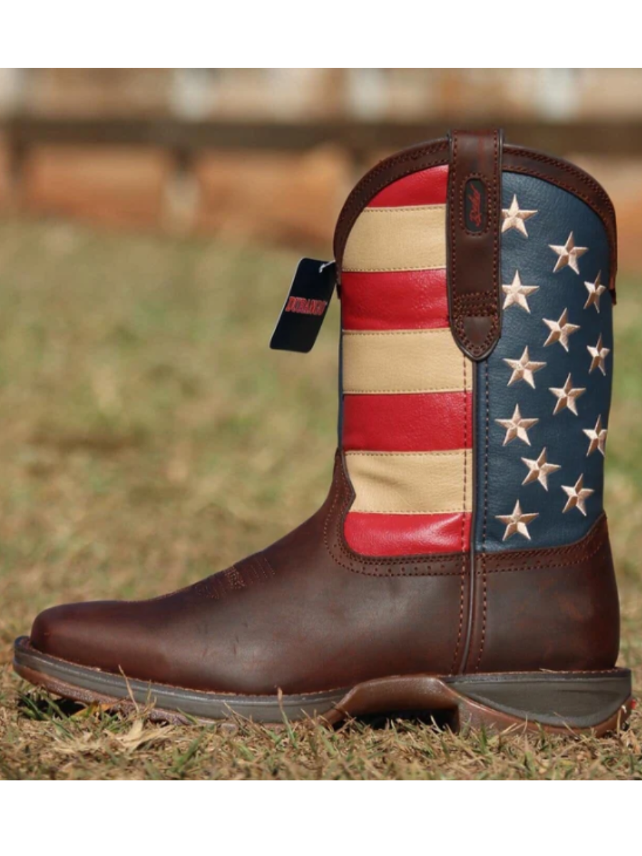 Square Toe Flag Western Cowboy Boots