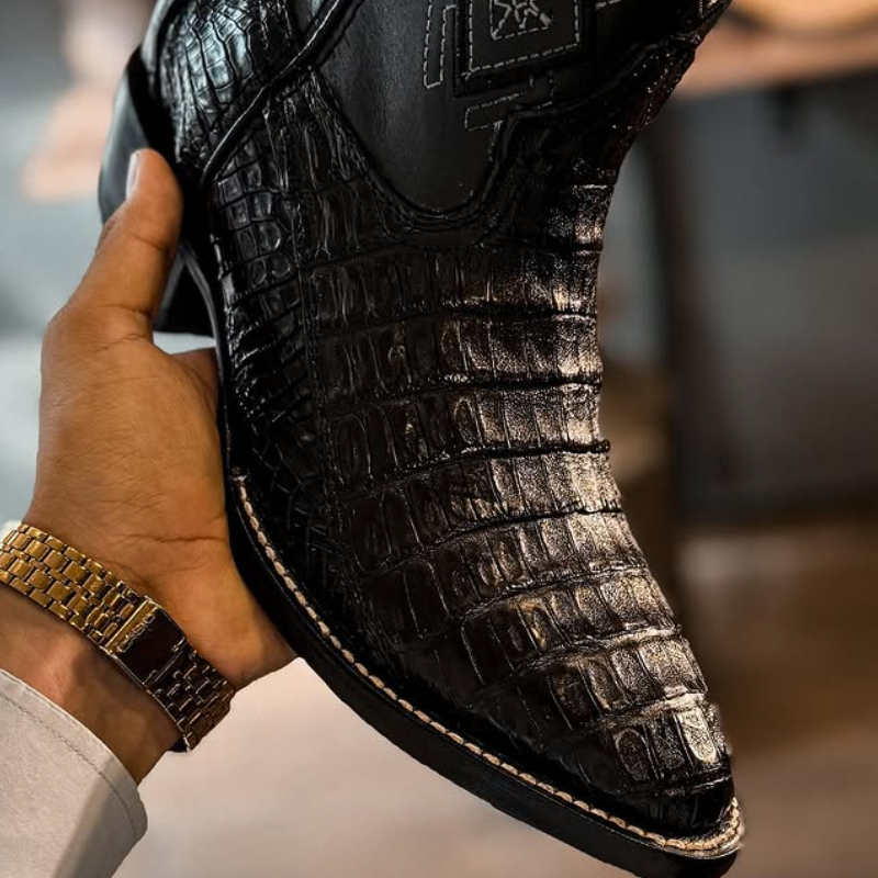 Men's Crocodile Embroidery Cowboy Boots