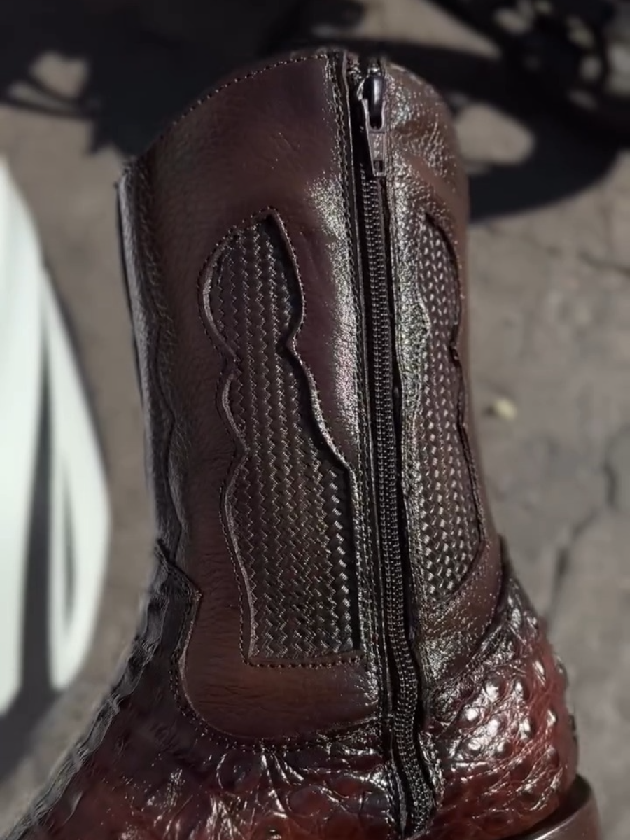 Men's Brown Caiman Alligator Leather Western Boots