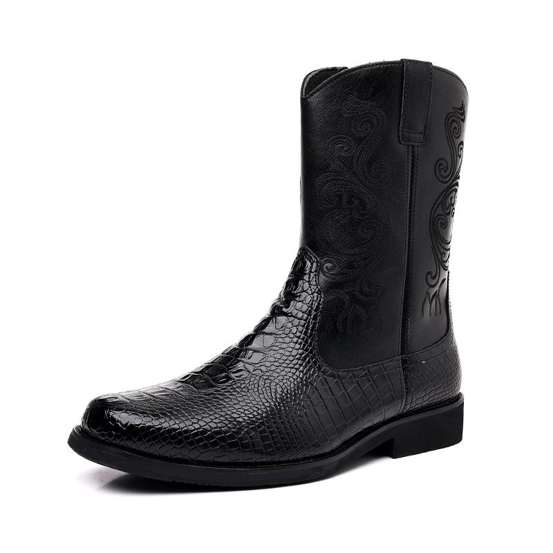 Men's Vintage Zipper Western Cowboy Boots