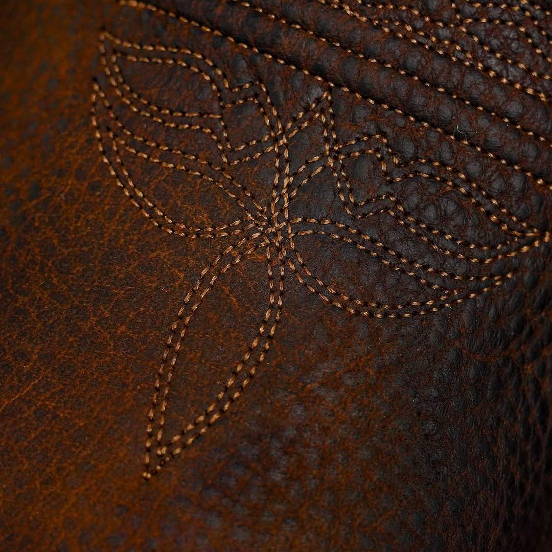 New Brown Bull Hide Square Toe Boots