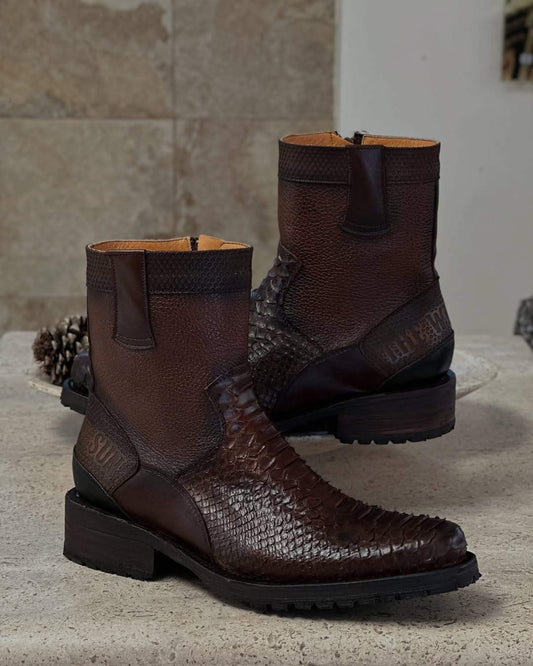 Handmade Crocodile Leather Ankle Boots