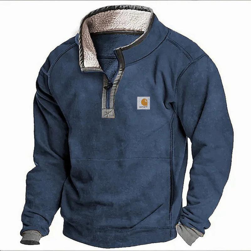 Men's Casual Lapel Zipper Sweatshirt