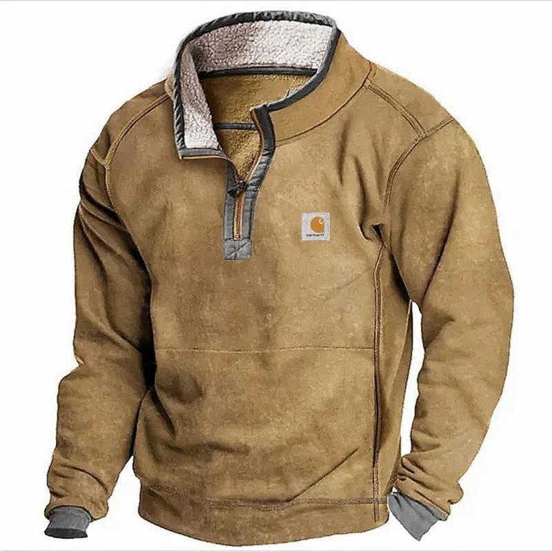 Men's Casual Lapel Zipper Sweatshirt
