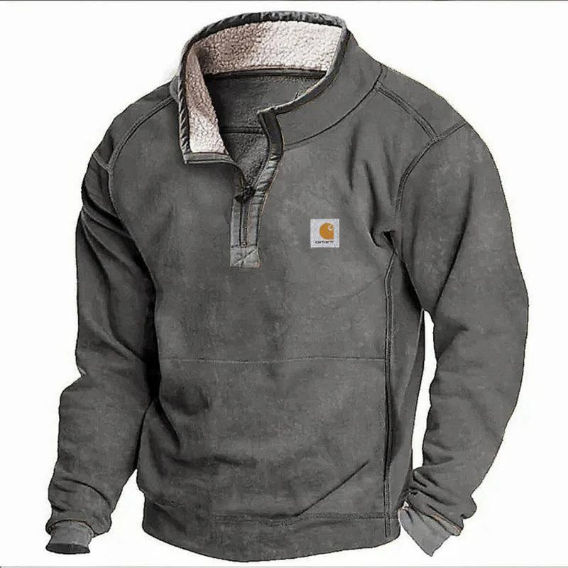 Men's Casual Lapel Zipper Sweatshirt