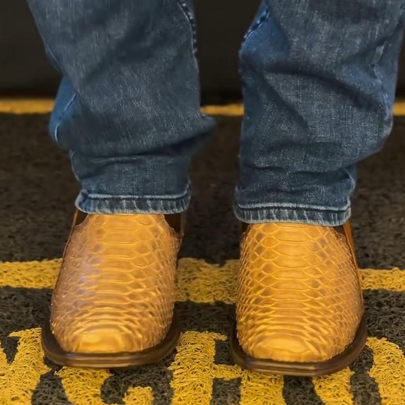 Men's Python Leather Ankle Boots