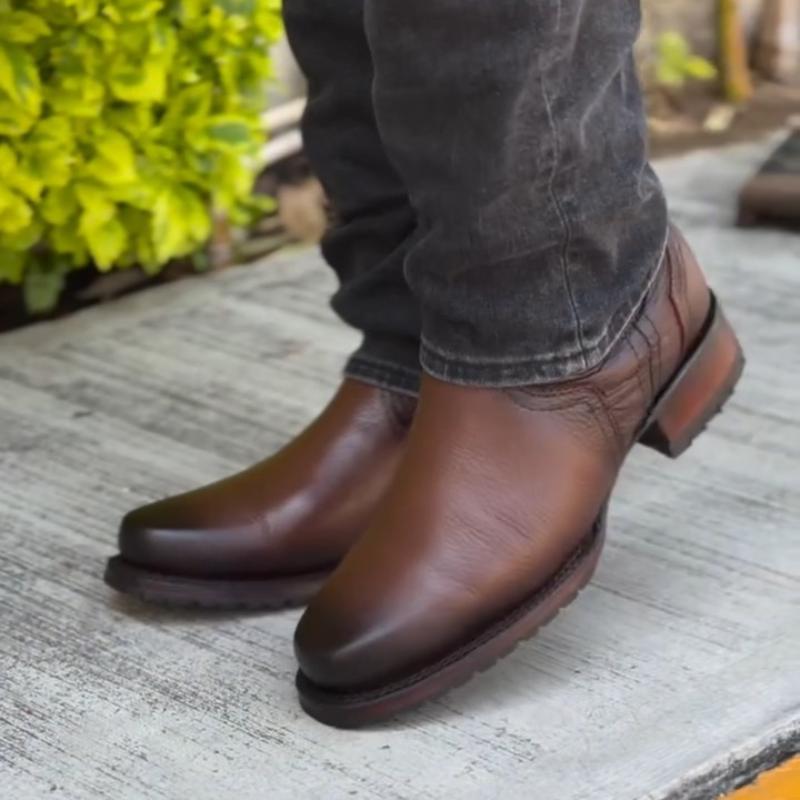Men's Brown Leather Cowboy Boots