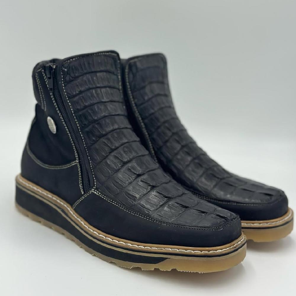 Men's Square Toe Leather Ankle Boots