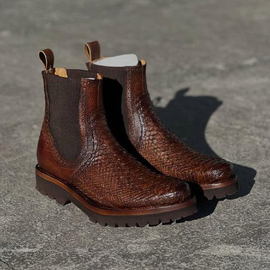 Men's Croco Elastic Ankle Boots