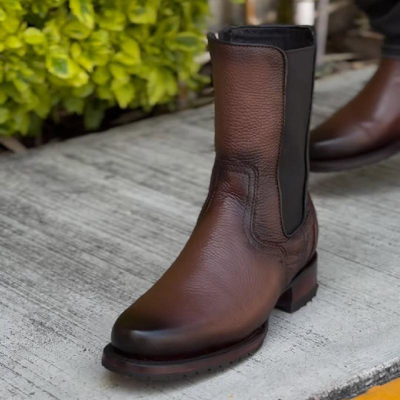 Men's Brown Leather Cowboy Boots