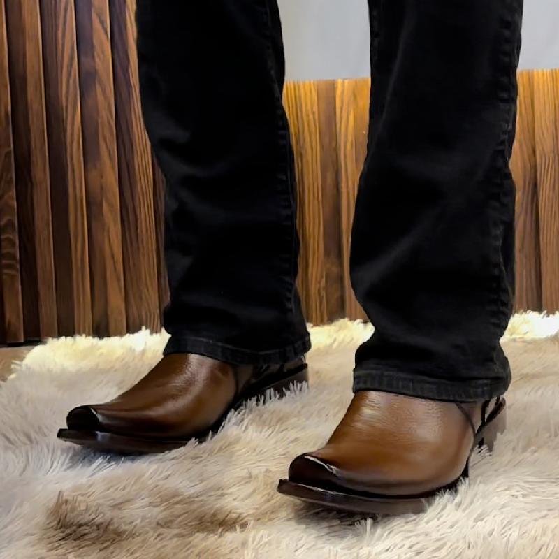 Square Toe Leather Cowboy Boots