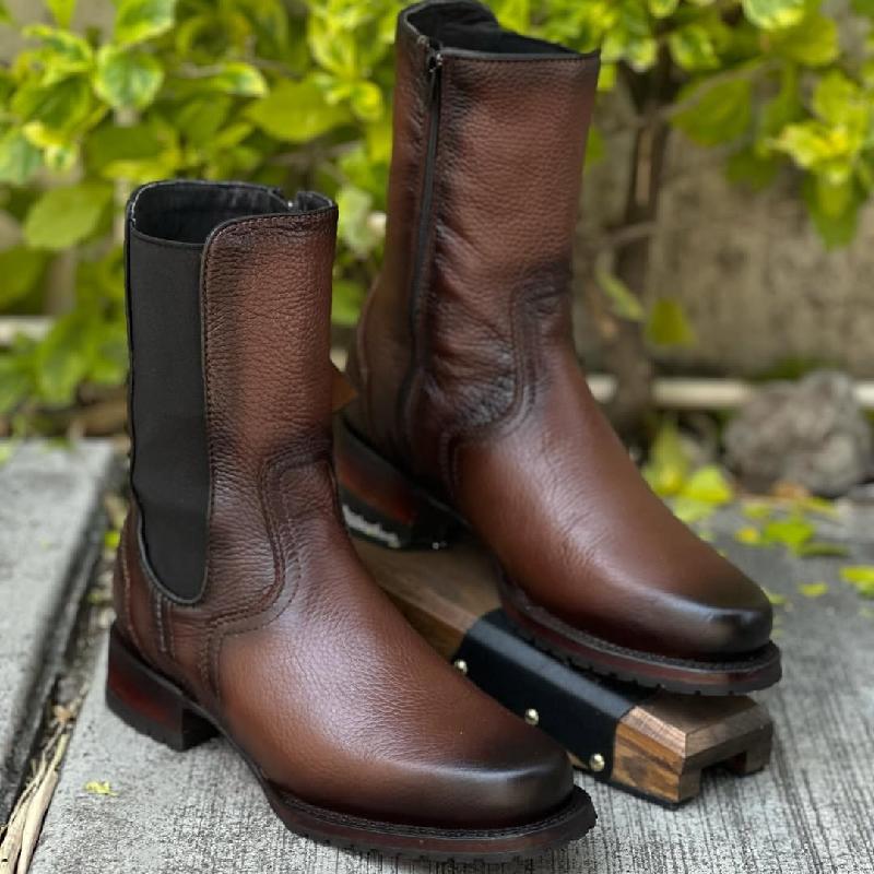 Men's Brown Leather Cowboy Boots