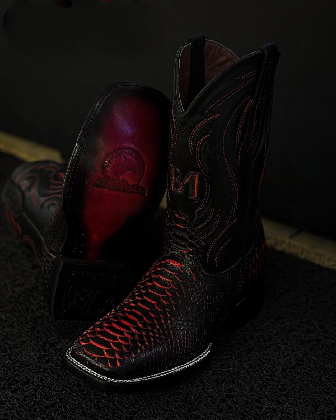 Handmade Crocodile Leather Square Toe Boots