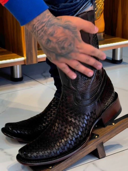 Men's Braided Western Cowboy Boots