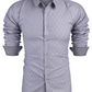 Men's Slim Fit Diamond Pattern Long Sleeve Shirt