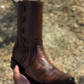 Narrow Square Toe Deerskin Cowboy Boots